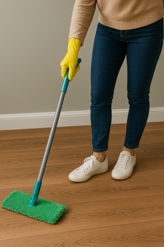 how to clean laminate floors using safe mop and cleaner