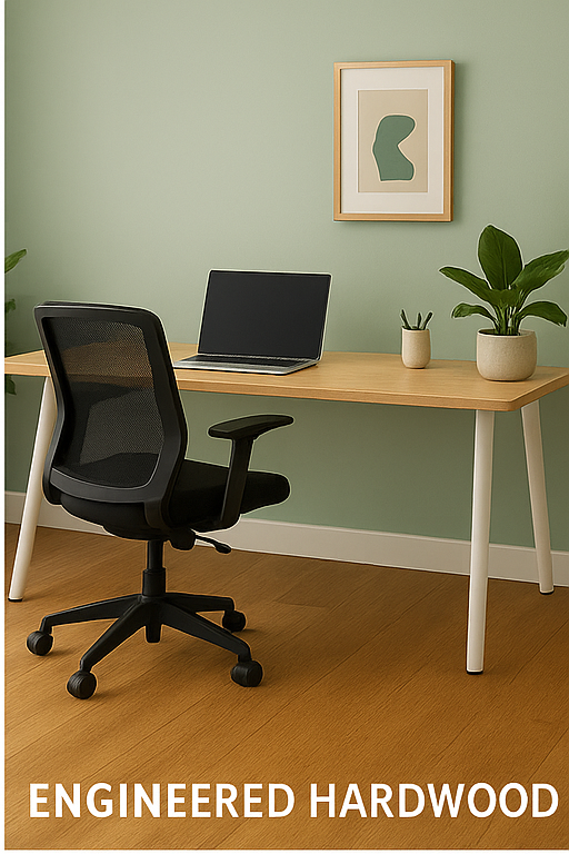 Contemporary space with engineered hardwood flooring, showcasing a high-end look that’s tough enough for everyday work.