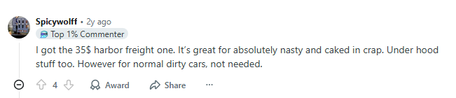 A screenshot of a user comment on Reddit on whether a professional steam cleaner is worth it