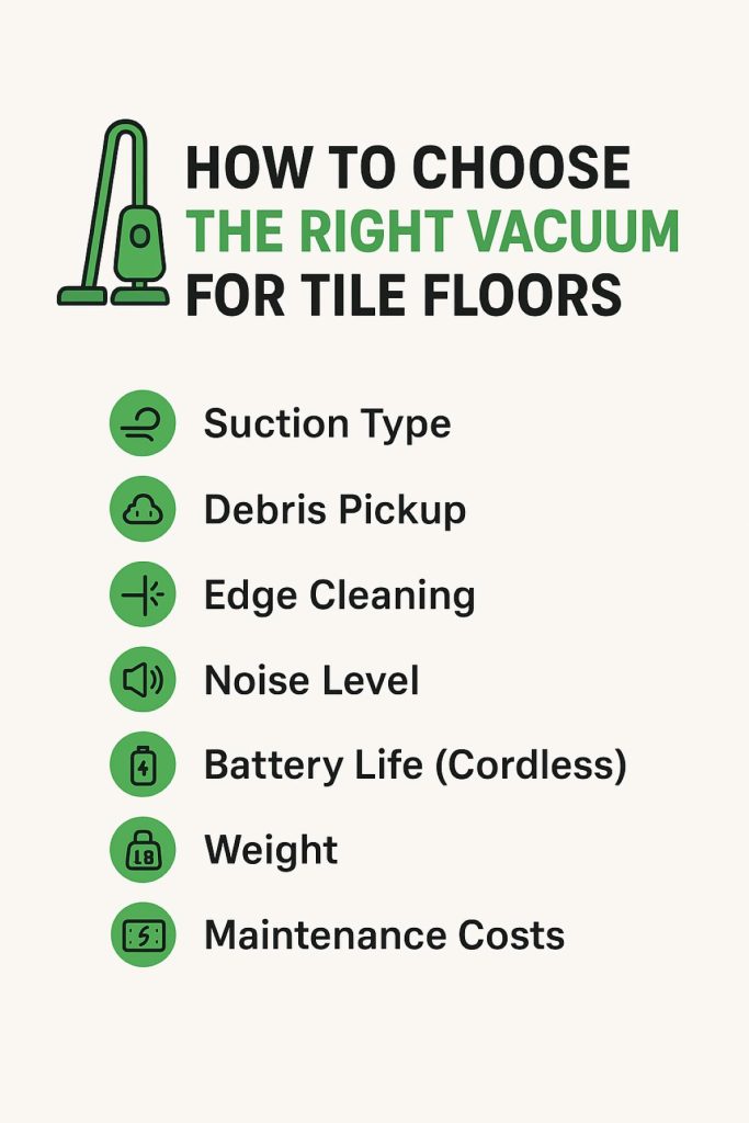 Infographic on how to choose the best vacuum for tile floors