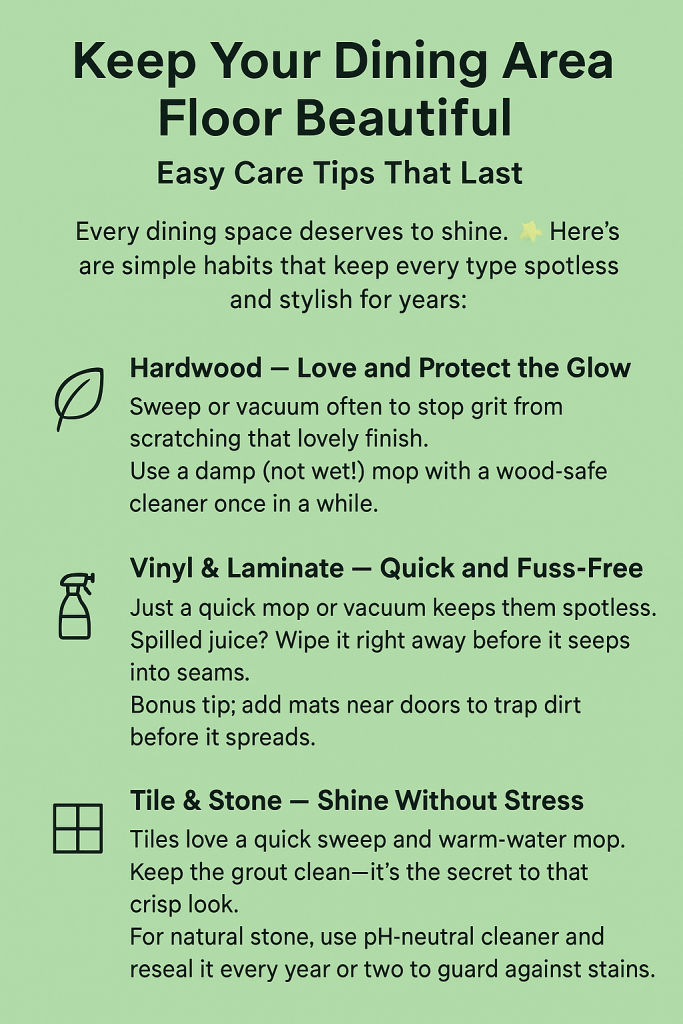 A summary of the easy floor care tips infographic