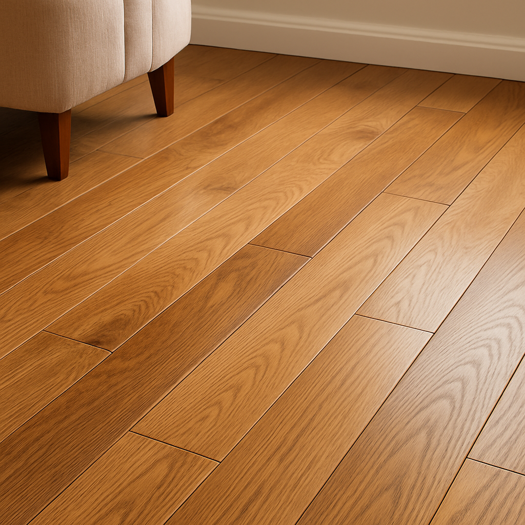 clean and beautiful hardwood floor in a living room