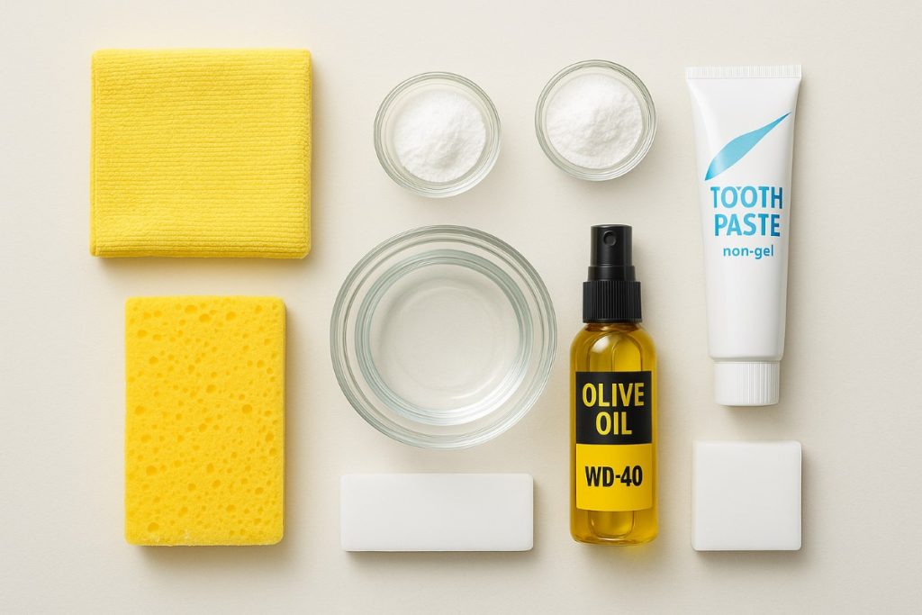 Cleaning tools for dealing with scuff marks on wood floors