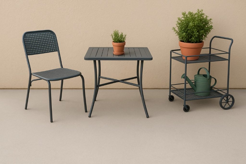 Clean, rust-free patio showcasing a well-maintained outdoor space.