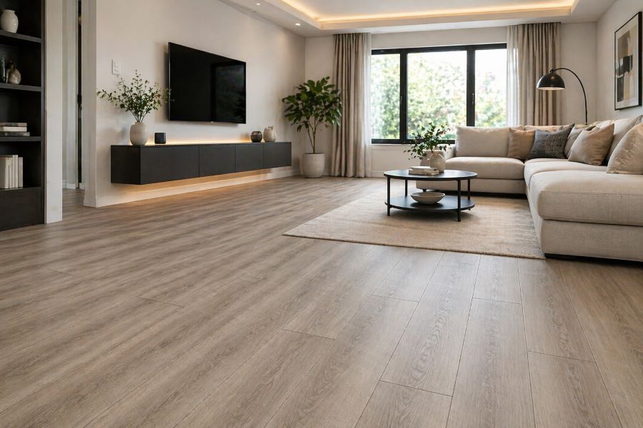SPC flooring in contemporary living room